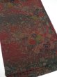 Photo2: 2A02z70  Japanese Kimono Crepe Silk  FABRIC Flowers Dark red 40.6x14.2 (2)