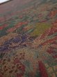 Photo4: 2A02z70  Japanese Kimono Crepe Silk  FABRIC Flowers Dark red 40.6x14.2 (4)