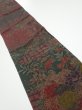 Photo1: 2A10z30  Japanese Kimono Crepe Silk  FABRIC Flowers Dark red 36.2x7.1 (1)