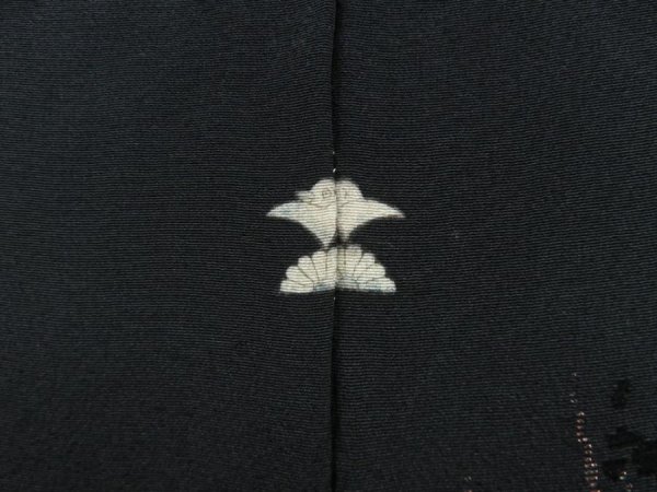 Photo5: 4611T04z680 Vintage Japanese Kimono Silk HAORI Trees Black (5)