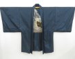 Photo3: 4616T08z480 Vintage Japanese Kimono Silk Men's OSHIMA HAORI Mt.Fuji (3)