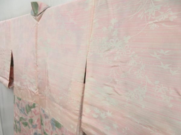 Photo8: 4616T10z580 Vintage Japanese Kimono Silk HAORI Flower Pink (8)