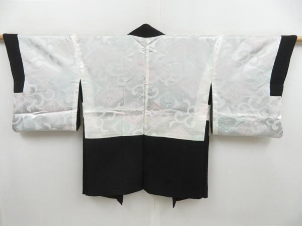 Photo6: 4621T02z580 Vintage Japanese Kimono Silk HAORI Maple Black (6)