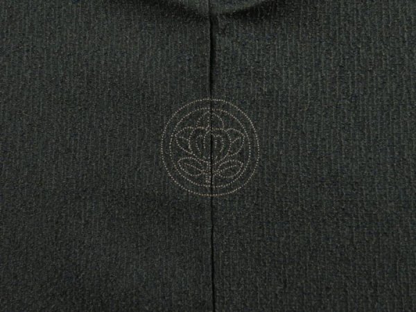 Photo3: 4621T03z600 Vintage Japanese Kimono Silk Men's HAORI 猩々 Dark Green-Gray (3)