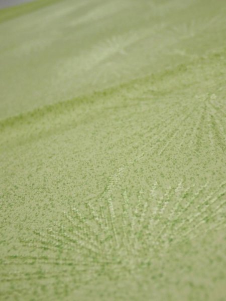 Photo4: 4D01z50  Japanese Kimono Silk  FABRIC Pine branch Light green 39.4x14.2 (4)
