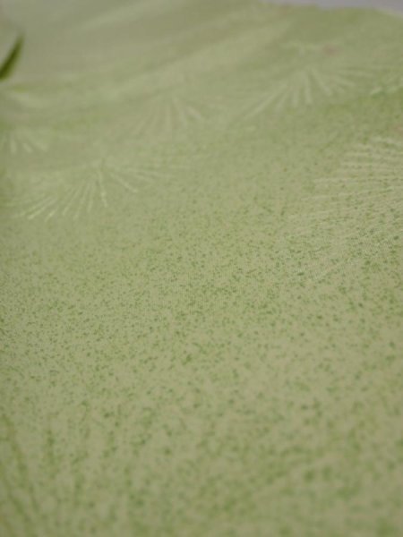 Photo4: 4D07z40  Japanese Kimono Silk  FABRIC Pine branch Light green 55.1x7.1 (4)