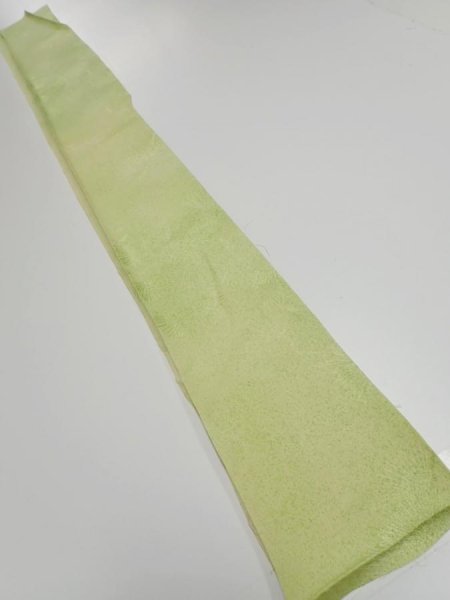 Photo6: 4D08z40  Japanese Kimono Silk  FABRIC Pine branch Light green 55.9x7.1 (6)