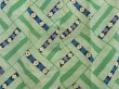 Photo3: 4622T11z560 Antique Japanese Kimono Crepe Silk JUBAN Flower Green (3)