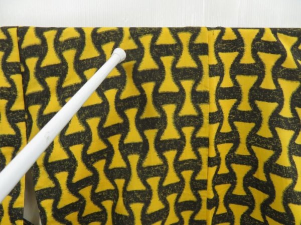 Photo8: 4629T11z560 Vintage Japanese Kimono Silk TSUMUGI  Dark yellow (8)