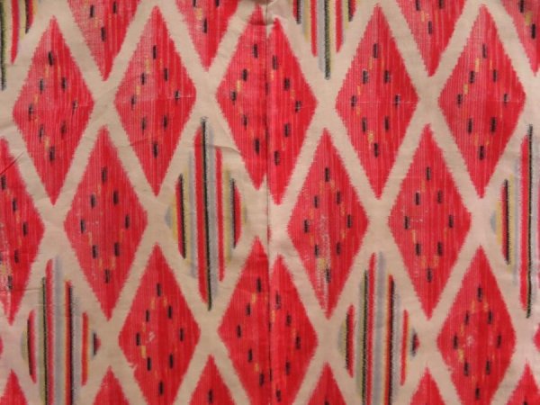 Photo3: 4629T14z390 Vintage Japanese Kimono Silk HAORI  Red (3)