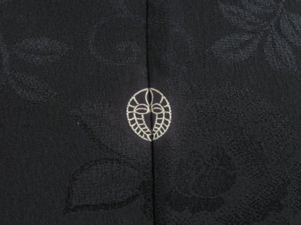 Photo3: 4706T07z480 Vintage Japanese Kimono Silk HAORI Flower Black (3)