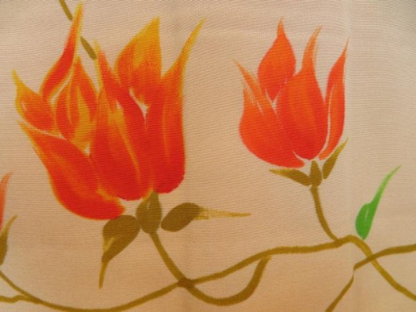 Photo5: 4714T02z550 Vintage Japanese Kimono Silk HAORI Flower Peach (5)