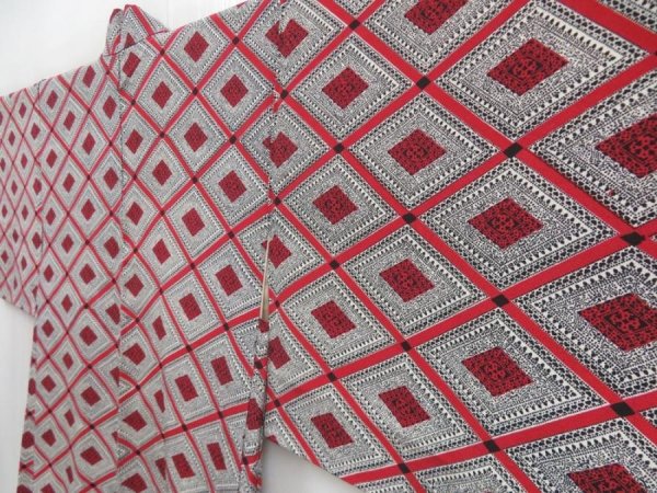 Photo2: 4714T08z570 Vintage Japanese Kimono Silk HAORI  Gray (2)