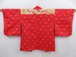 Photo8: 4718T12z300 Vintage Japanese Kimono Silk MEISEN HAORI Dot Red (8)