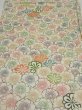 Photo1: 1Y01z60  Japanese Kimono Silk  FABRIC Plum blossom Off-white 45.7x14.6 (1)
