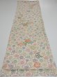 Photo5: 1Y01z60  Japanese Kimono Silk  FABRIC Plum blossom Off-white 45.7x14.6 (5)