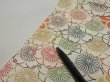 Photo6: 1Y01z60  Japanese Kimono Silk  FABRIC Plum blossom Off-white 45.7x14.6 (6)