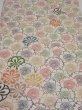 Photo1: 1Y02z60  Japanese Kimono Silk  FABRIC Plum blossom Off-white 45.7x14.6 (1)