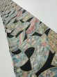 Photo1: 1Y07z40  Japanese Kimono Silk  FABRIC Jigami Dark gray 59.1x7.3 (1)