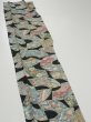 Photo3: 1Y07z40  Japanese Kimono Silk  FABRIC Jigami Dark gray 59.1x7.3 (3)