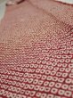 Photo4: 1W09z60  Japanese Kimono Silk  FABRIC Shibori Red-Brown 81.9x7.1 (4)