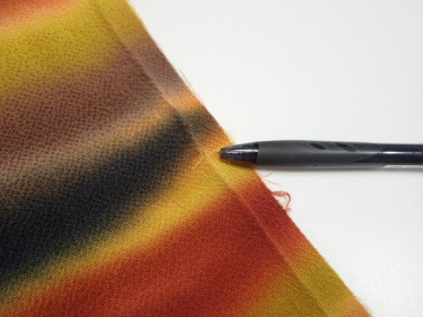 Photo7: 1W07z50  Japanese Kimono Crepe Silk  FABRIC Twilight Dark orange 59.1x6.9 (7)