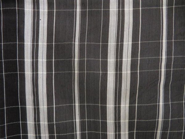 Photo6: 4722T13z290 Vintage Japanese Kimono Linen Summer KOMON  Black (6)