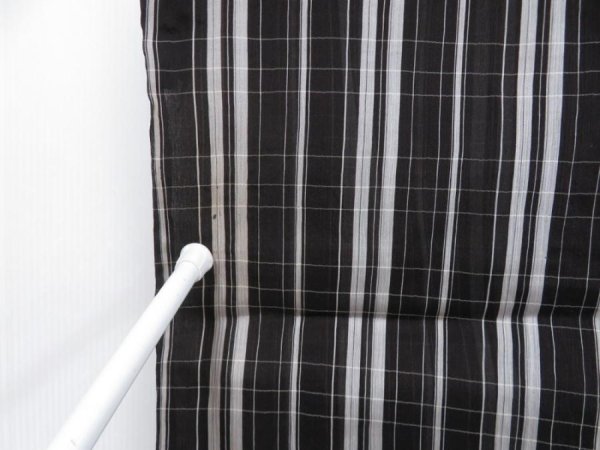 Photo7: 4722T13z290 Vintage Japanese Kimono Linen Summer KOMON  Black (7)