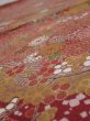 Photo4: 2C02z60  Japanese Kimono Silk  FABRIC Flowers Red-Brown 40.9x14.4 (4)