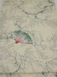Photo1: 2C01z60  Japanese Kimono Silk  FABRIC Plum tree Pale yellow 44.1x14.2 (1)