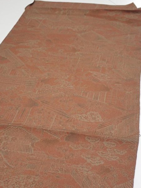 Photo3: 2F01z70  Japanese Kimono Crepe Silk  FABRIC Japanese imperial court   41.3x14.2 (3)