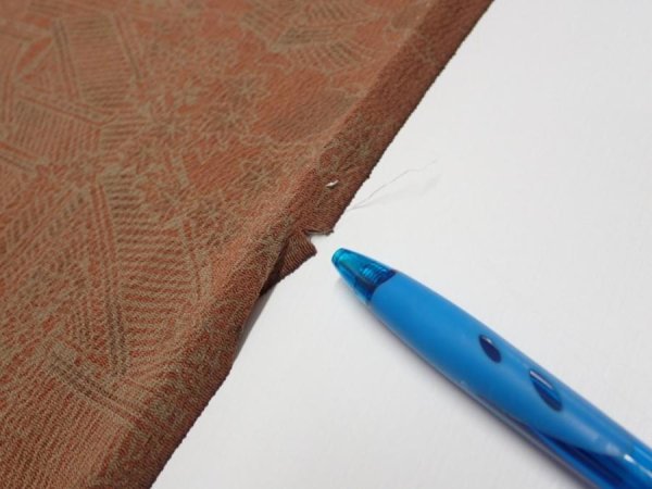 Photo6: 2F01z70  Japanese Kimono Crepe Silk  FABRIC Japanese imperial court   41.3x14.2 (6)