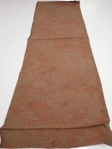 Photo6: 2F02z70  Japanese Kimono Crepe Silk  FABRIC Japanese imperial court   40.9x14.0 (6)