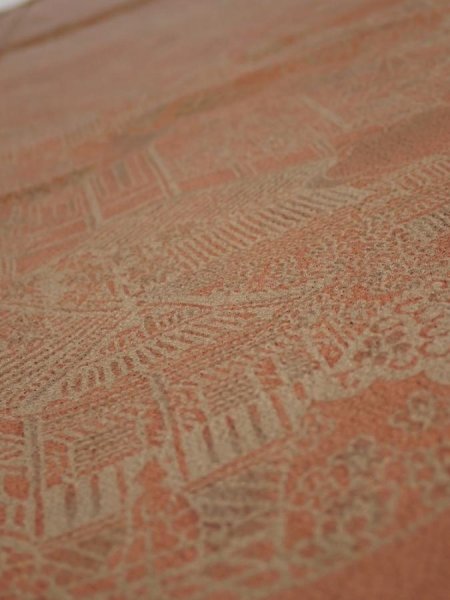 Photo4: 2F03z110  Japanese Kimono Crepe Silk  FABRIC Japanese imperial court   66.9x14.0 (4)