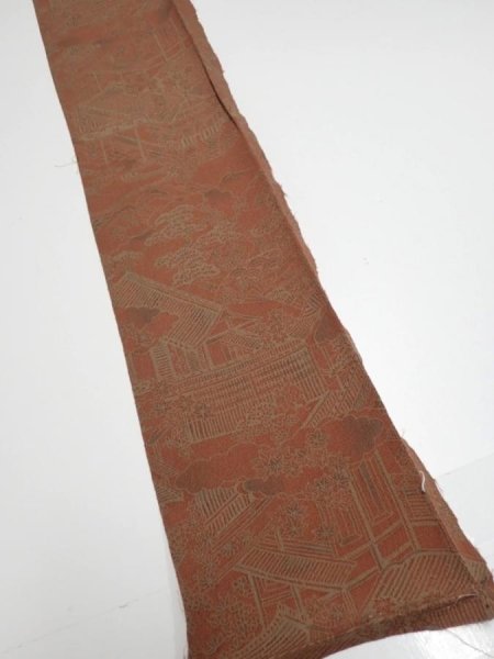Photo2: 2F08z50  Japanese Kimono Crepe Silk  FABRIC Japanese imperial court   57.5x7.3 (2)