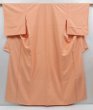 Photo1: 4803T02z830  Japanese Kimono Silk TSUMUGI Plain Peach (1)