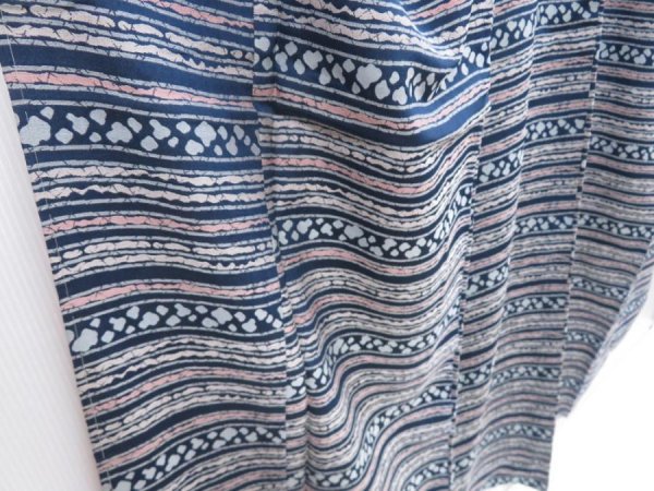 Photo3: 4803T13z910 Vintage Japanese Kimono Silk KOMON  Navy (3)