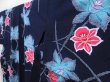 Photo2: 4805T08z450 Vintage Japanese Kimono Cotton YUKATA Flower Dark navy (2)