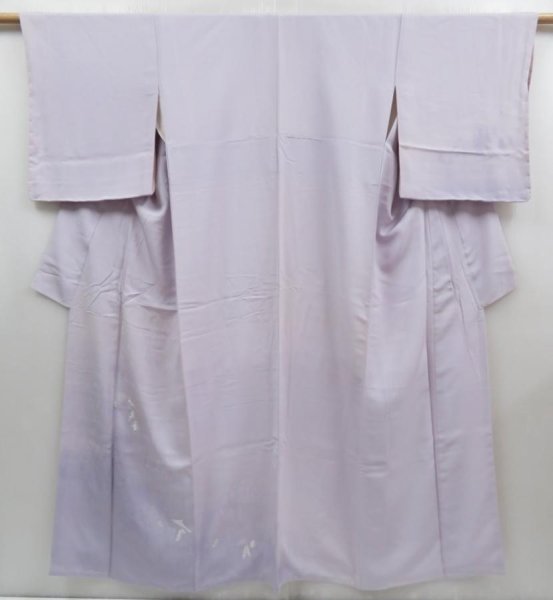 Photo2: 4809T11z910  Japanese Kimono Silk TSUKESAGE Temple Light lavender (2)