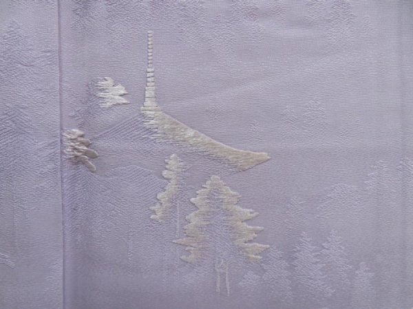 Photo4: 4809T11z910  Japanese Kimono Silk TSUKESAGE Temple Light lavender (4)