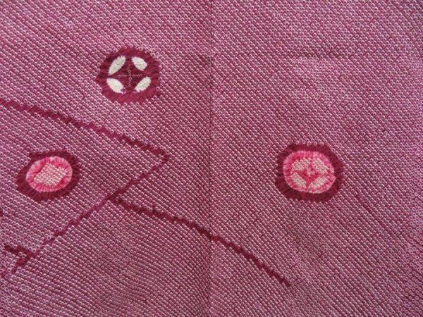 Photo3: 4810T03z470 Vintage Japanese Kimono Silk SHIBORI HAORI  Dull purple (3)