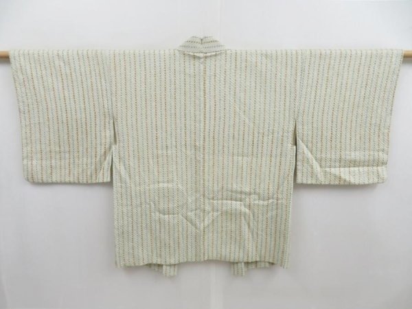 Photo1: 4810T05z460 Vintage Japanese Kimono Silk SHIBORI HAORI  Soft green (1)