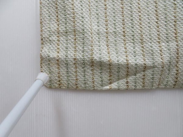 Photo6: 4810T05z460 Vintage Japanese Kimono Silk SHIBORI HAORI  Soft green (6)