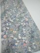Photo2: 1V03z90  Japanese Kimono Silk  FABRIC Sakura Light gray 65.4x15.0 (2)