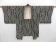 Photo5: 4813T11z650 Vintage Japanese Kimono Silk HAORI Karakusa Dark gray (5)