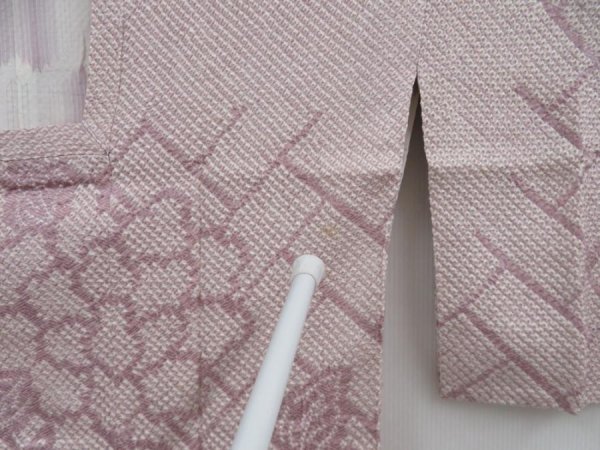 Photo7: 4816T02z510 Vintage Japanese Kimono Silk SHIBORI HAORI COAT Light purple (7)