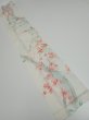 Photo1: 2R10z30  Japanese Kimono Silk  FABRIC Plum tree Off-white 39.4x7.3 (1)