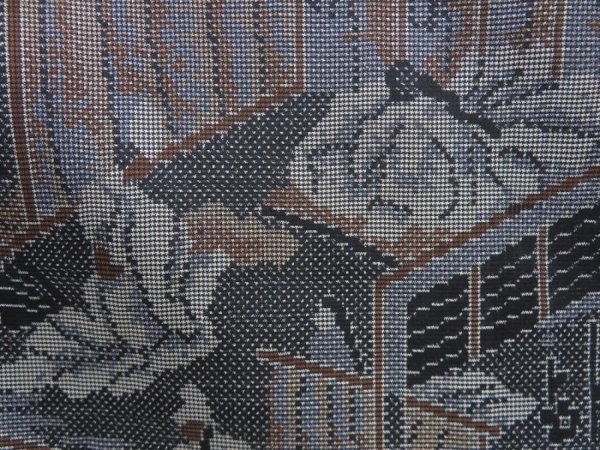 Photo6: 4817T03z790 Vintage Japanese Kimono Silk OSHIMA TSUMUGI Princess (6)