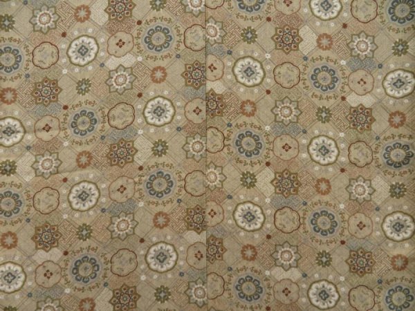 Photo5: 4817T13z920 Vintage Japanese Kimono Silk KOMON  Sand beige (5)