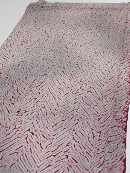 Photo3: 1Z02z60  Japanese Kimono Silk  FABRIC Mokume shibori Gray 43.3x14.8 (3)